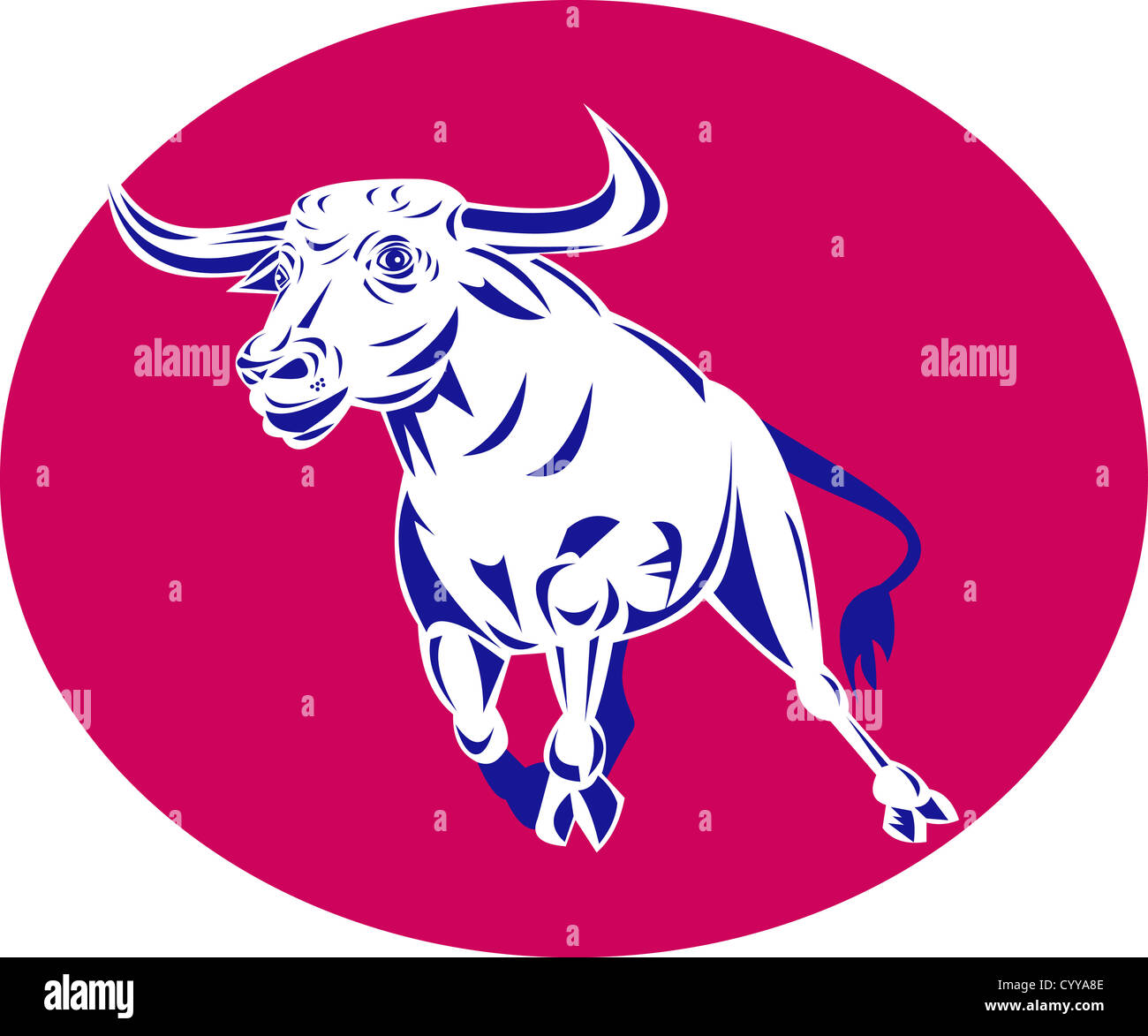 Charging bull on white background hi-res stock photography and images -  Alamy, image size:1300x1173