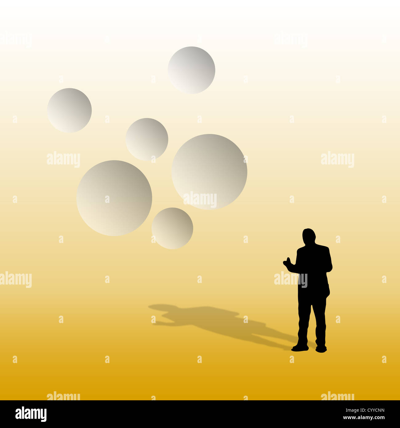 Business people talking at the goal while he explaining something on meeting Stock Photo