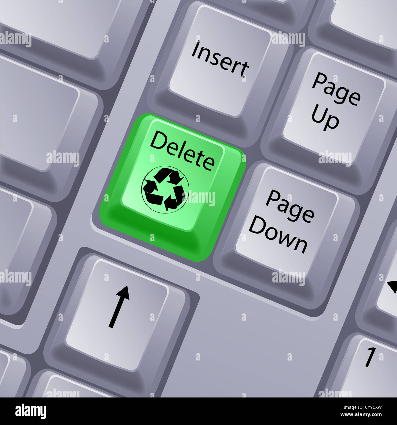 illustration of recycle keyboard button Stock Photo Alamy