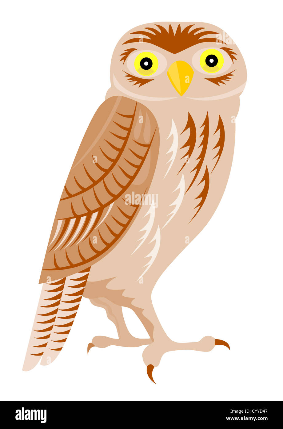 Illustration of an owl done in retro woodcut style. Stock Photo