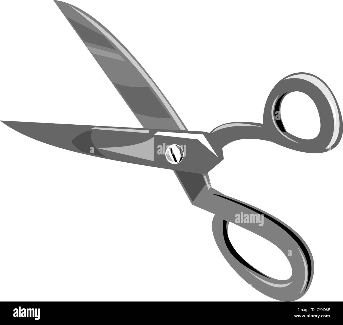 Illustration of a pair of scissors on isolated white background Stock