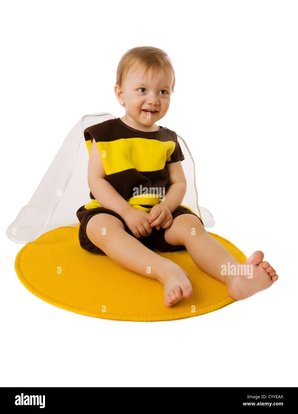 Toddler boy wearing bee costume isolated on white Stock Photo Alamy