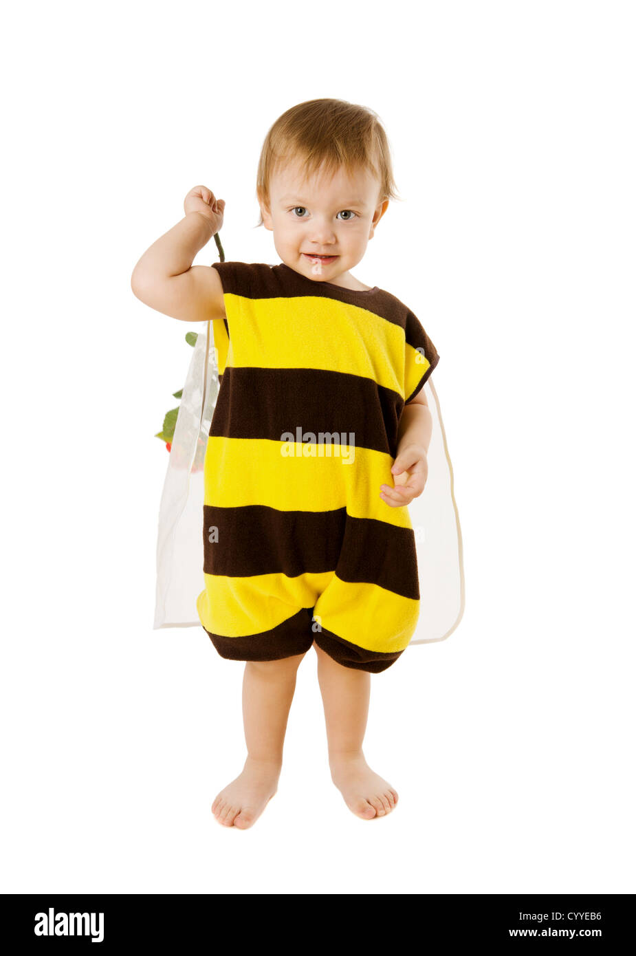 Toddler boy wearing bee costume isolated on white Stock Photo Alamy