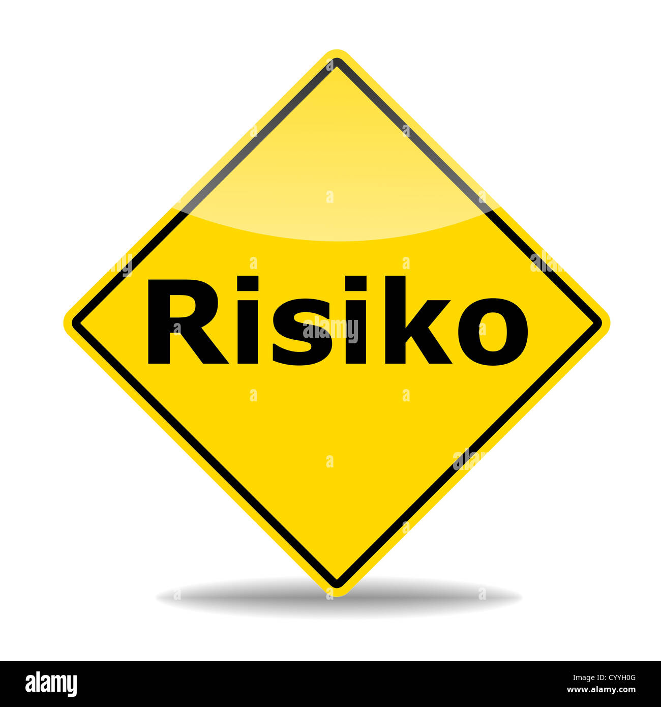 risk management concept with road sign isolated on white background