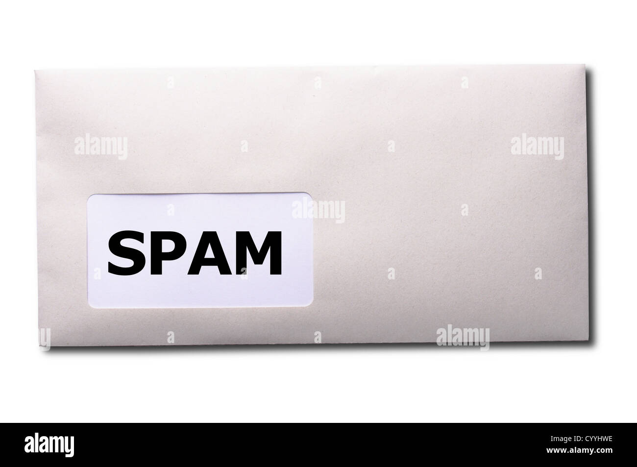 spam mail or e-mail concept with word on evelope Stock Photo