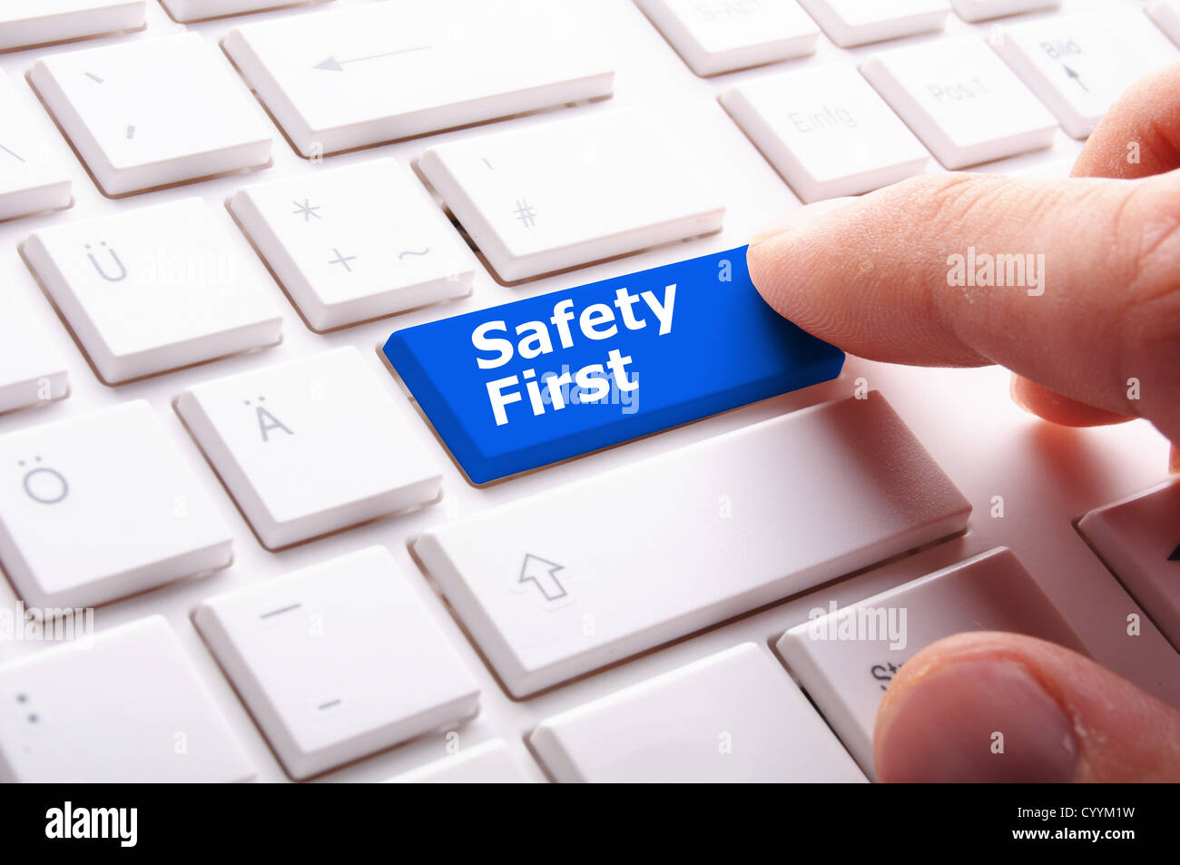 safety first concept with key showing risk danger or insurance Stock ...