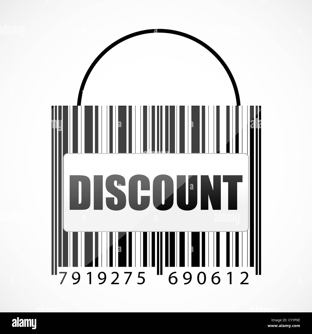 illustration of barcode discount bag on white background Stock Photo