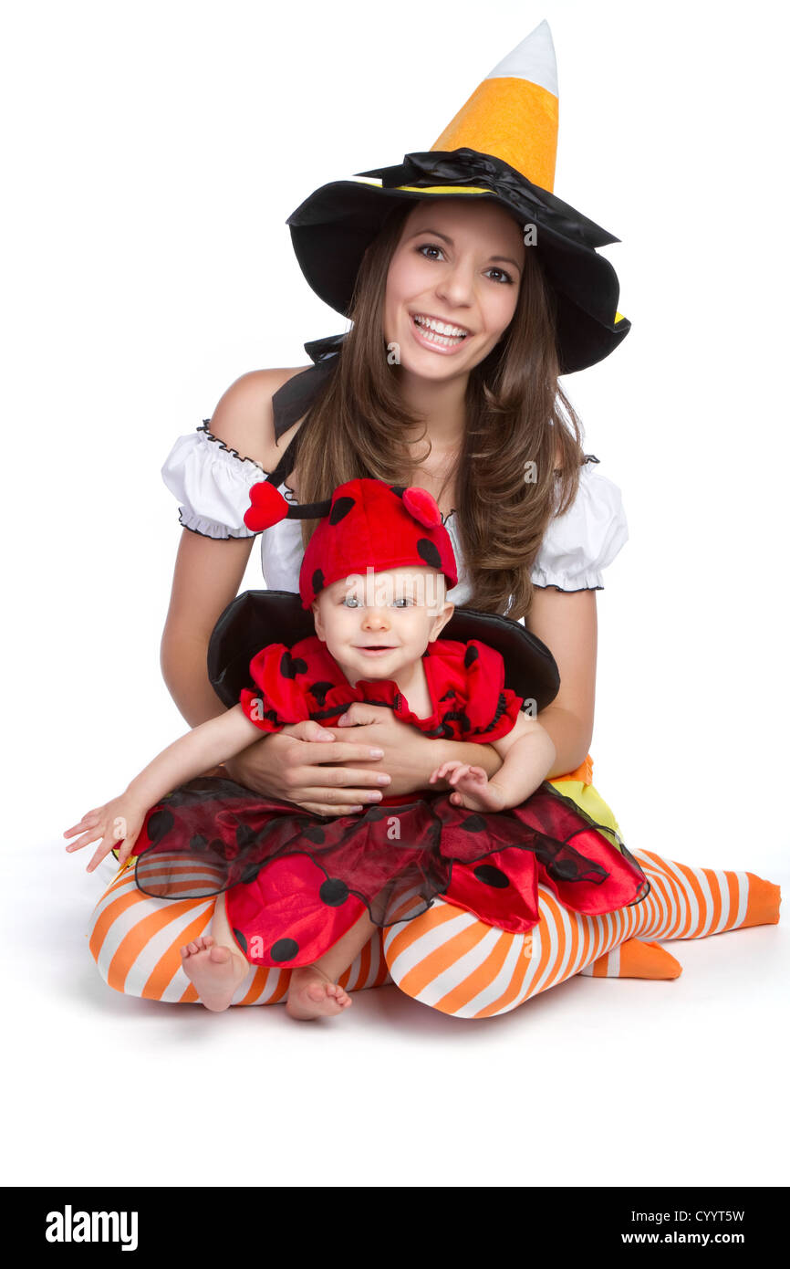 Mother daughter wearing halloween costume Stock Photo Alamy