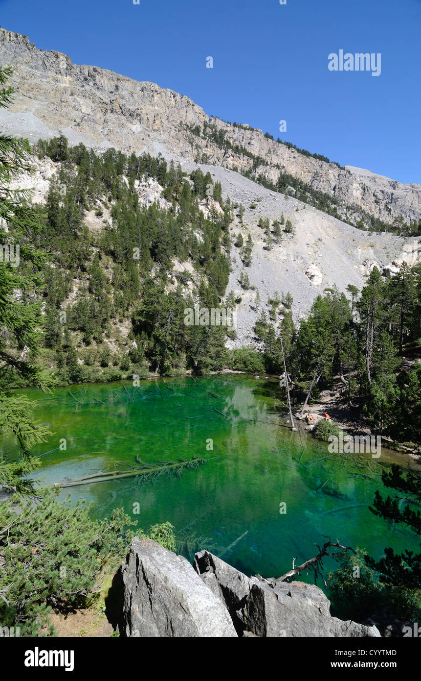 Lac Vert or Green Lake Vallée Etroite or Etroite Valley Névache Hautes-Alpes France Alps France Stock Photo