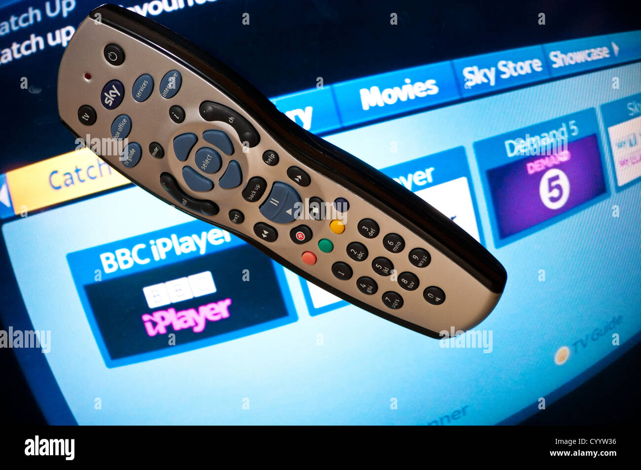 Sky plus remote control with i player Stock Photo Alamy
