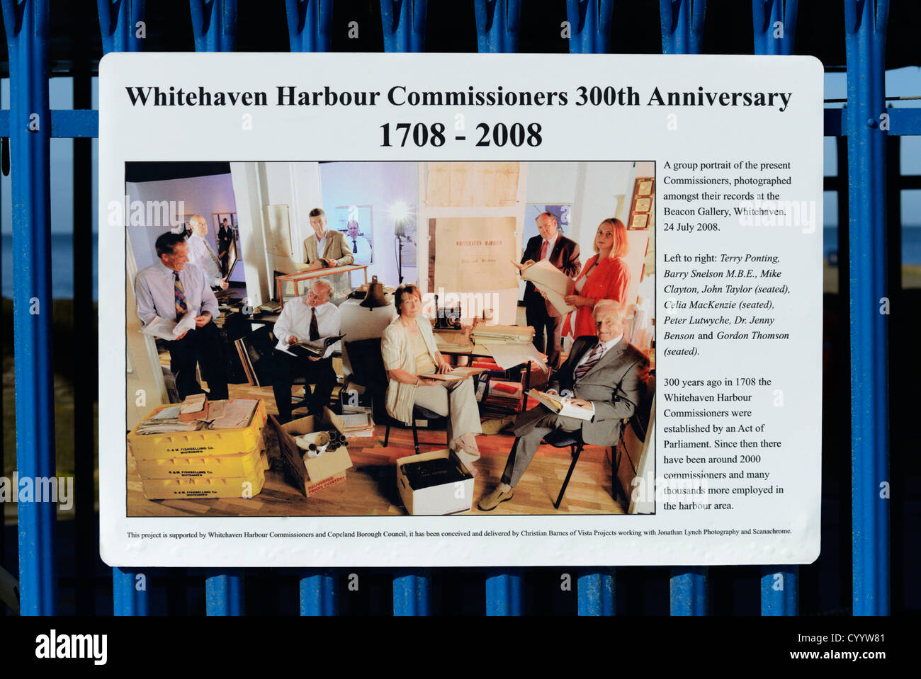 Whitehaven Harbour Commissioners 300th Anniversary plaque. The Harbour