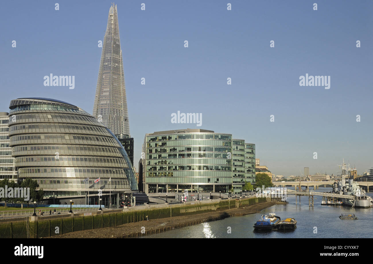 The Shard and River Thames Travel Beal Feirste British Isles Destination Destinations Great Britain Londres Northern Europe UK Stock Photo