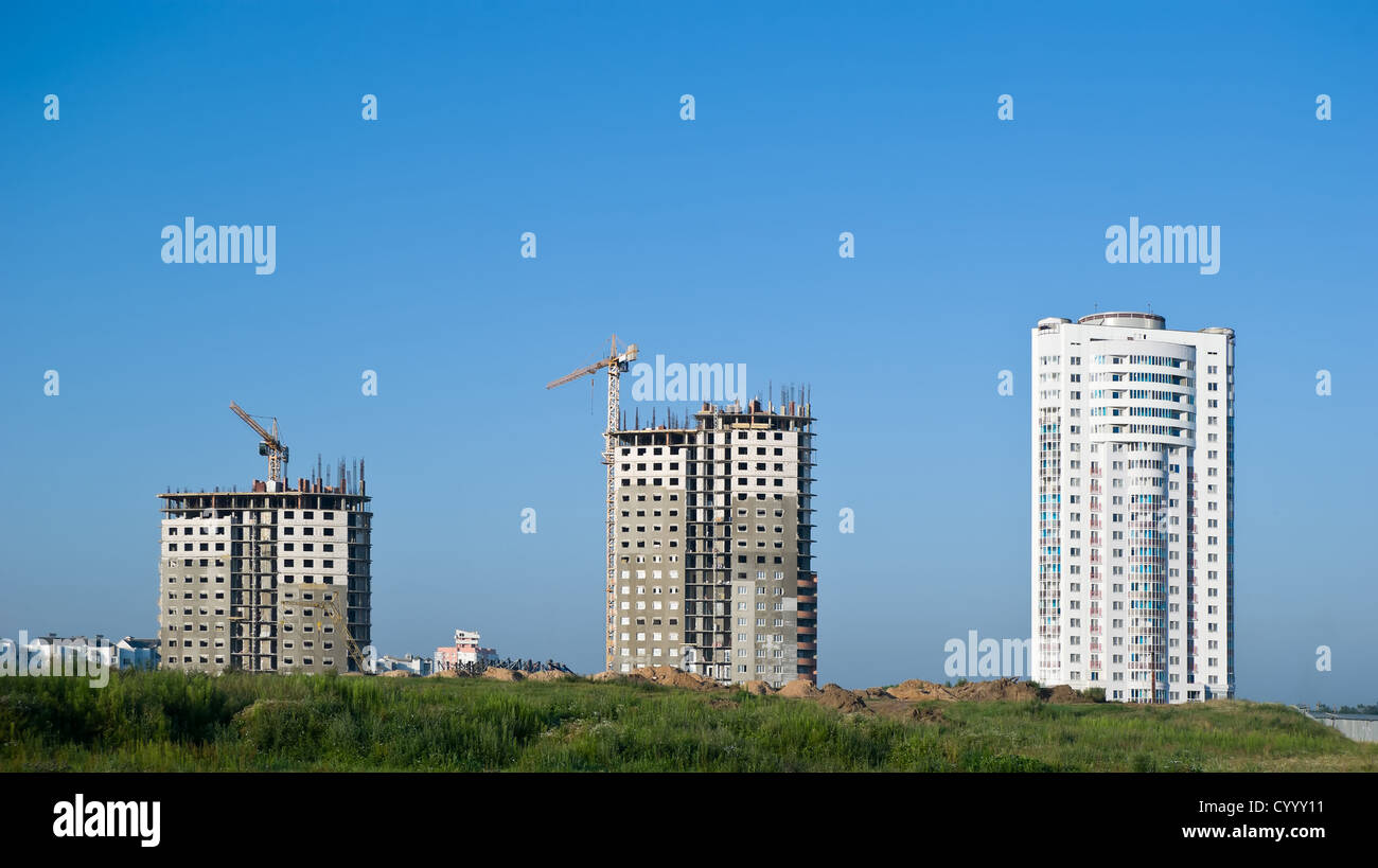 3 Phase Building Building of multiroom apartment houses. Three phases of building Stock ...