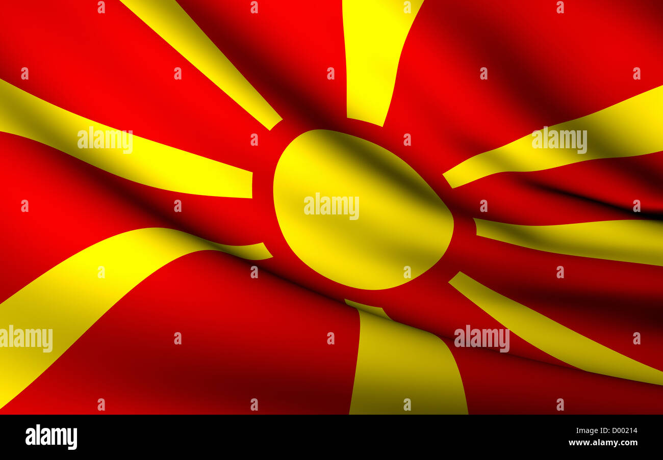 Flying Flag of Macedonia . All Countries Collection Stock Photo Alamy