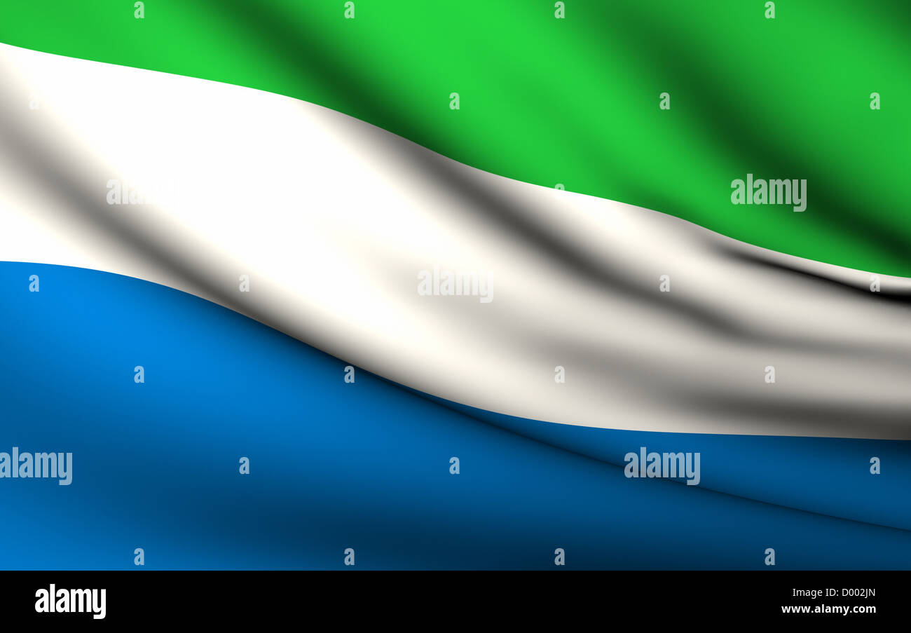 Flying Flag of Sierra Leone . All Countries Collection Stock Photo - Alamy