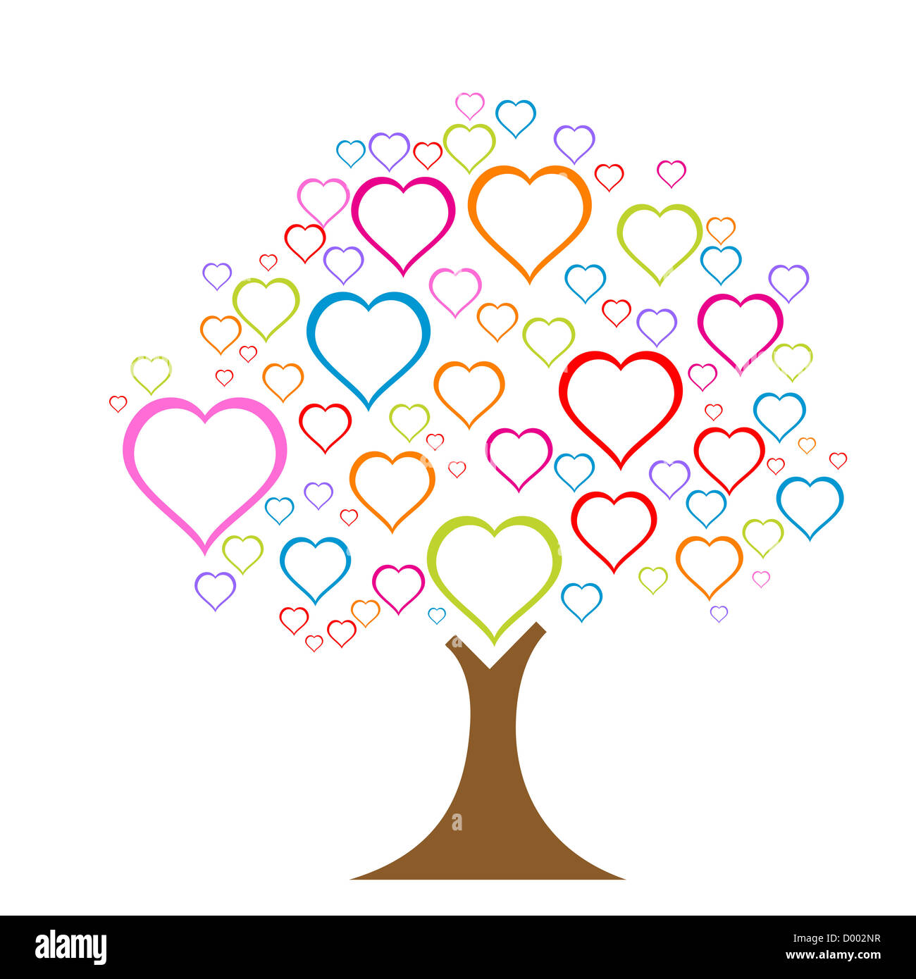 illustration of love tree on white background Stock Photo - Alamy