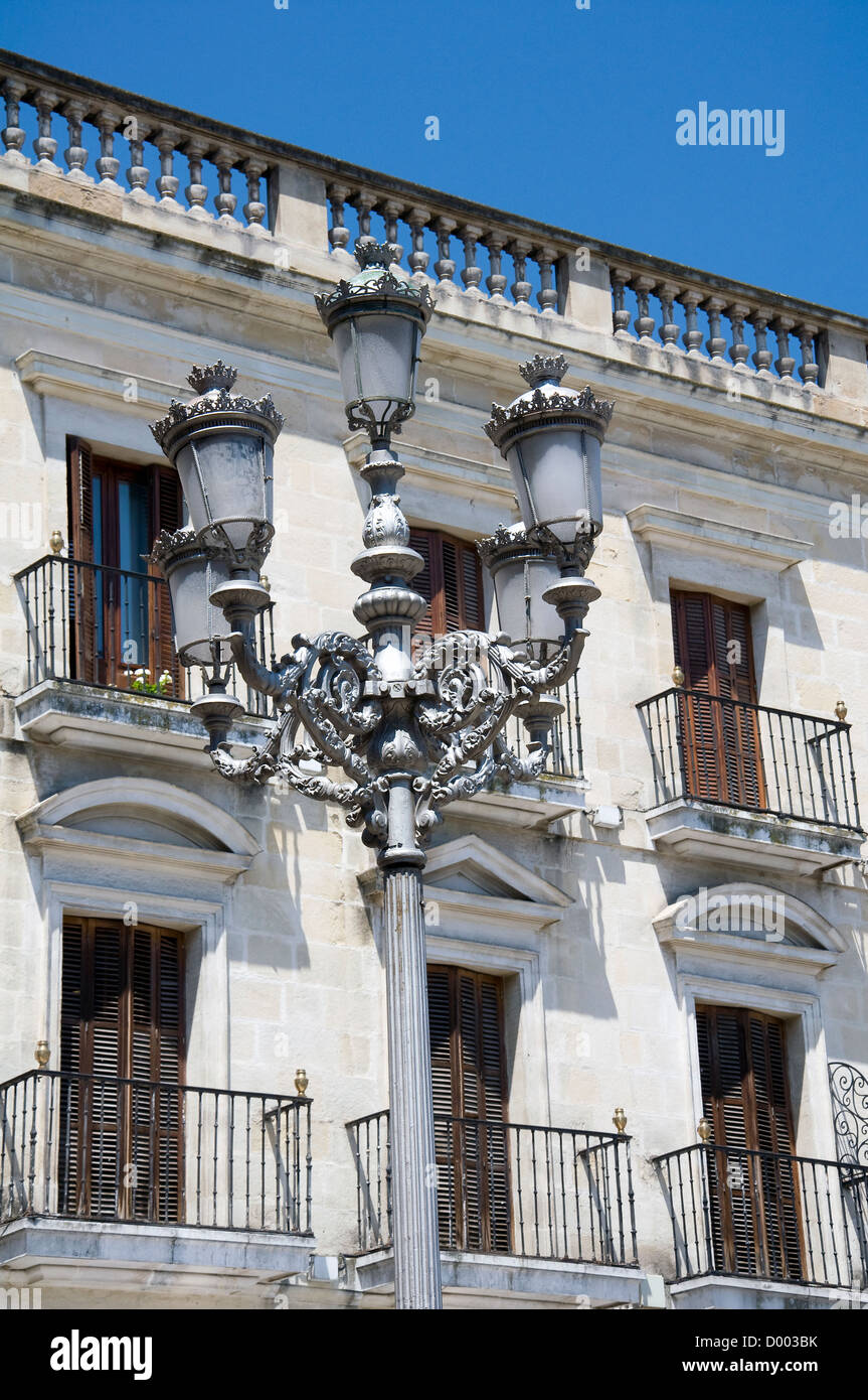 Decorative lantern en Plaza de Espana, Vitoria-Gasteiz, Basque Country, Spain Stock Photo