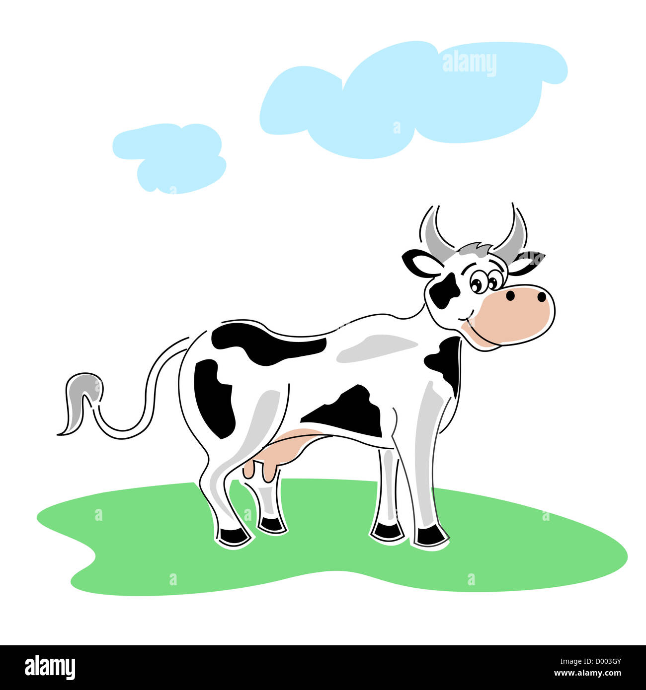 illustration of happy cow Stock Photo