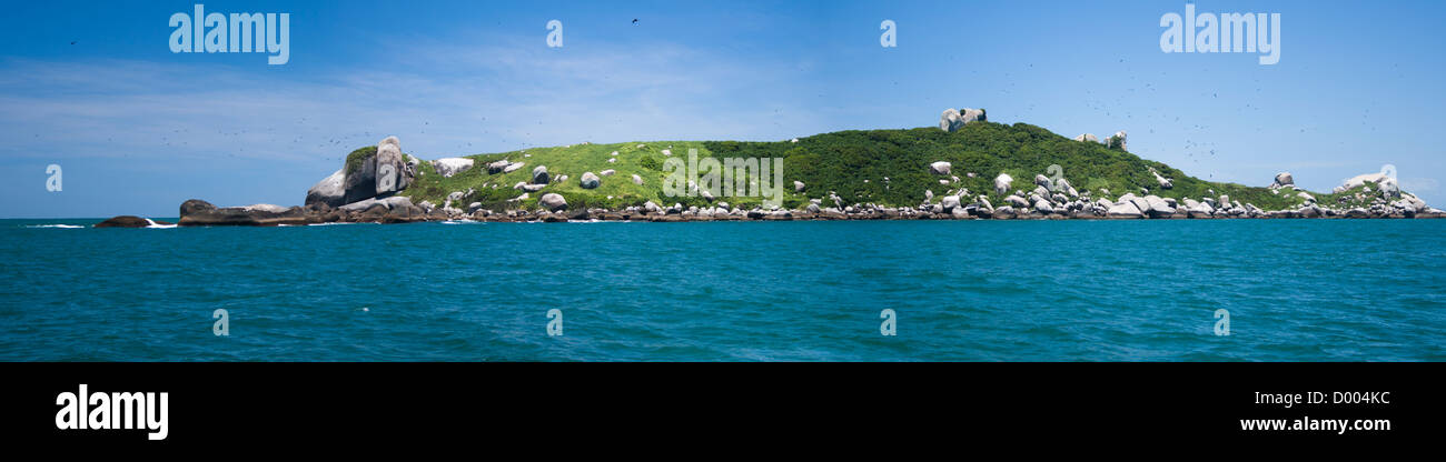Panoramic view of Castilho island, south shore of Sao Paulo state, Brazil Stock Photo