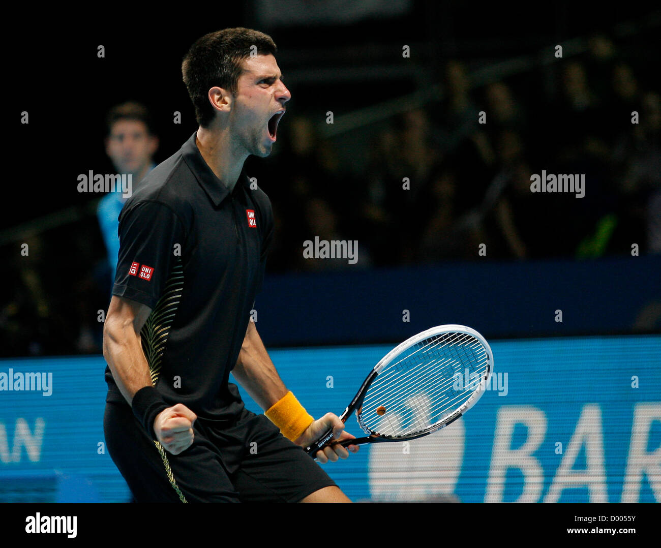 12.11.2012 London, England. Novak Djokovic to defeats Roger Federer to  claim first ATP World Tour Finals title Stock Photo - Alamy