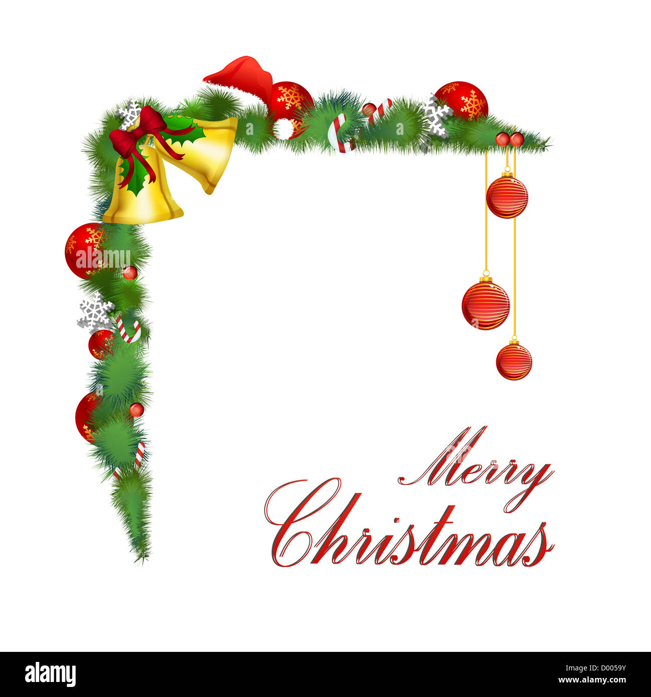 illustration of simple merry christmas card on white background Stock ...
