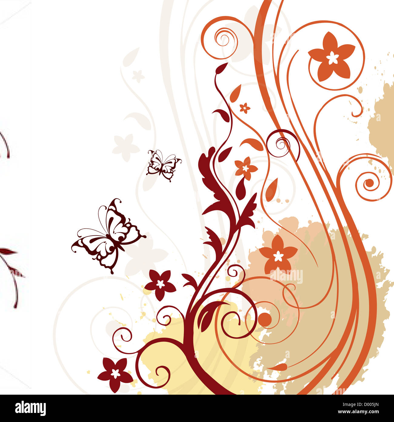 illustration of floral vector background on isolated background Stock