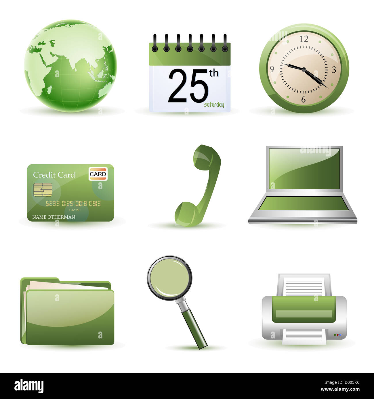illustration of business icons on white background Stock Photo
