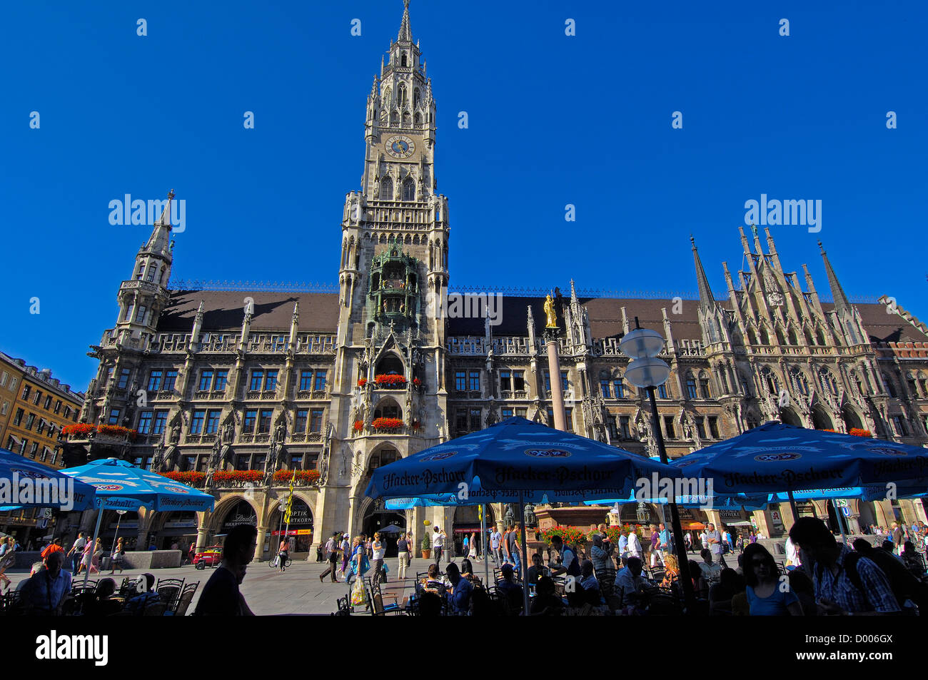 Munich, Neues Rathaus, New Town Hall, Marienplatz, Bavaria, Germany ...