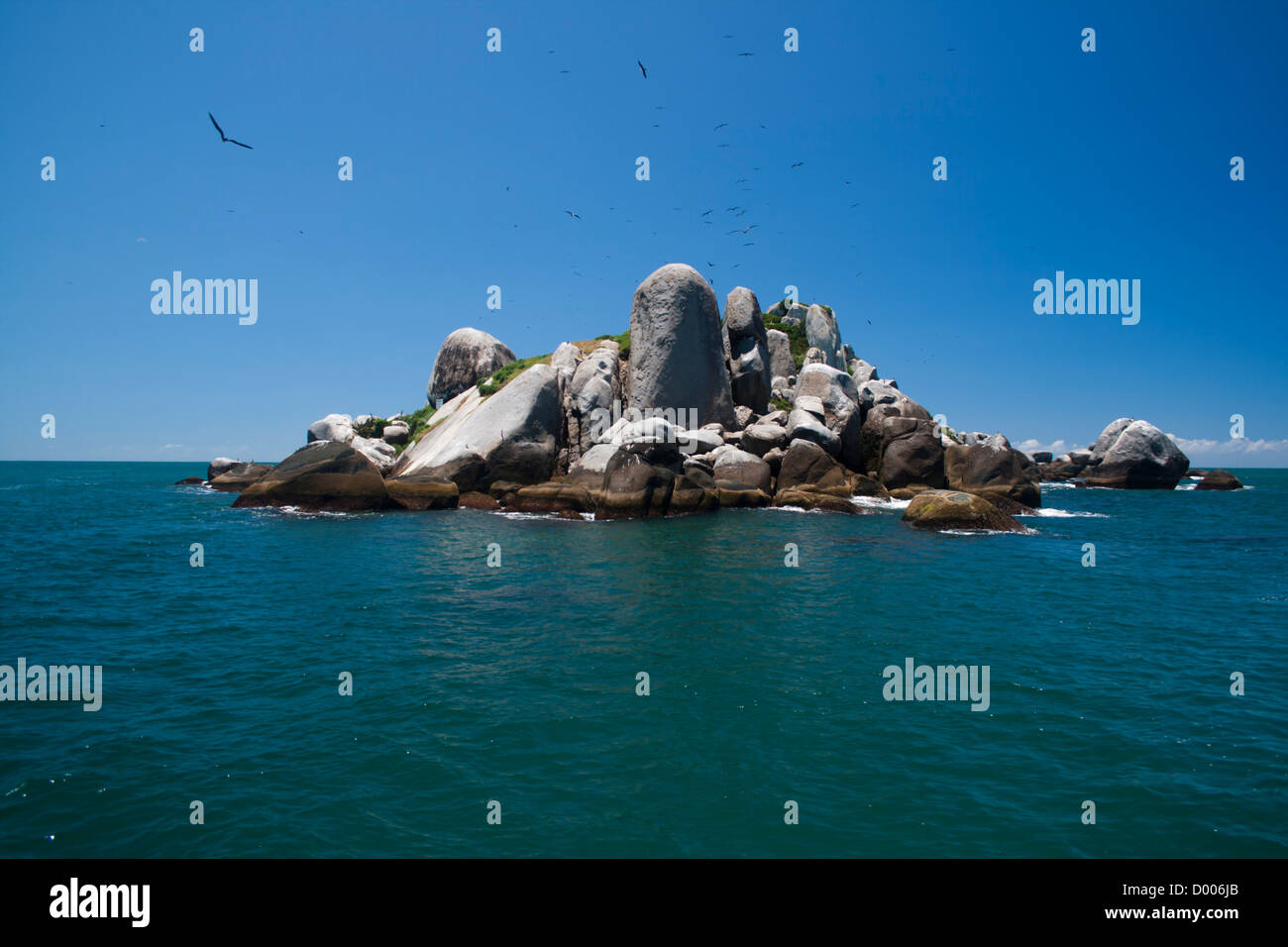 Castilho island south shore os São Paulo state, Brazil.  Part of the ecologic station protected area ESEC Tupiniquins. Stock Photo