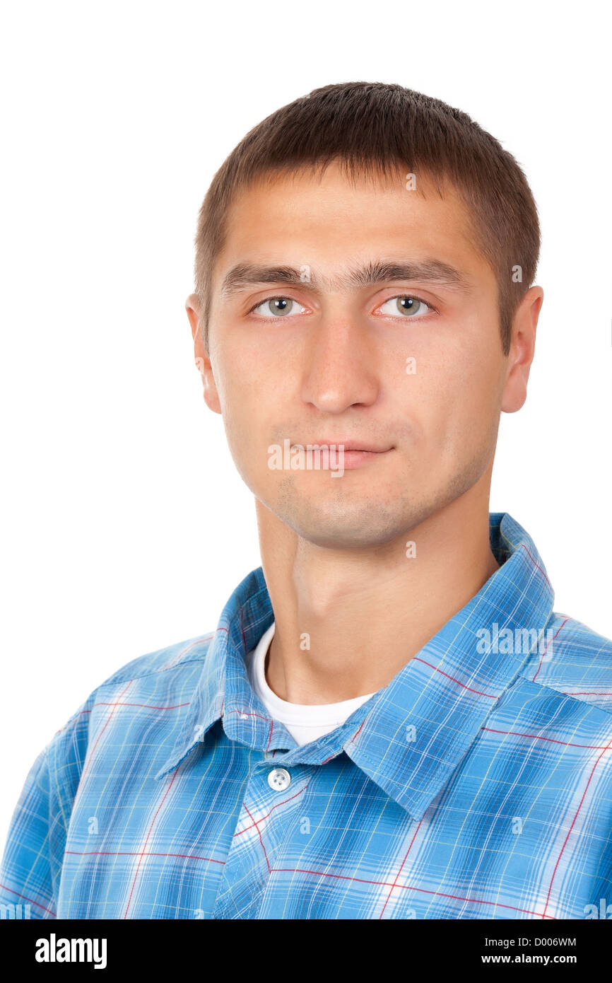 Portrait of a handsome young man against white background Stock Photo ...
