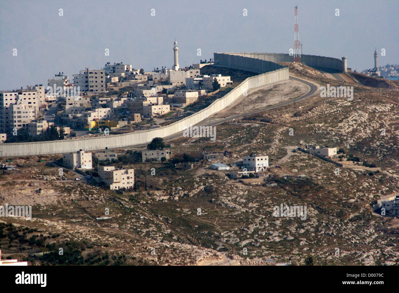 Israeli West Bank barrier near Jerusalem. Stock Photo