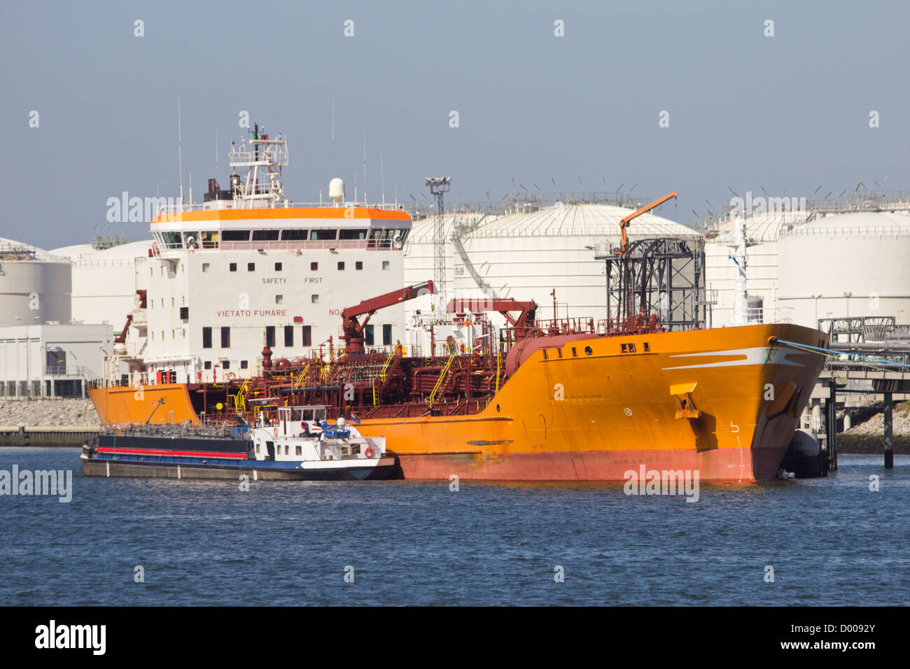 Moored oil tanker Stock Photo