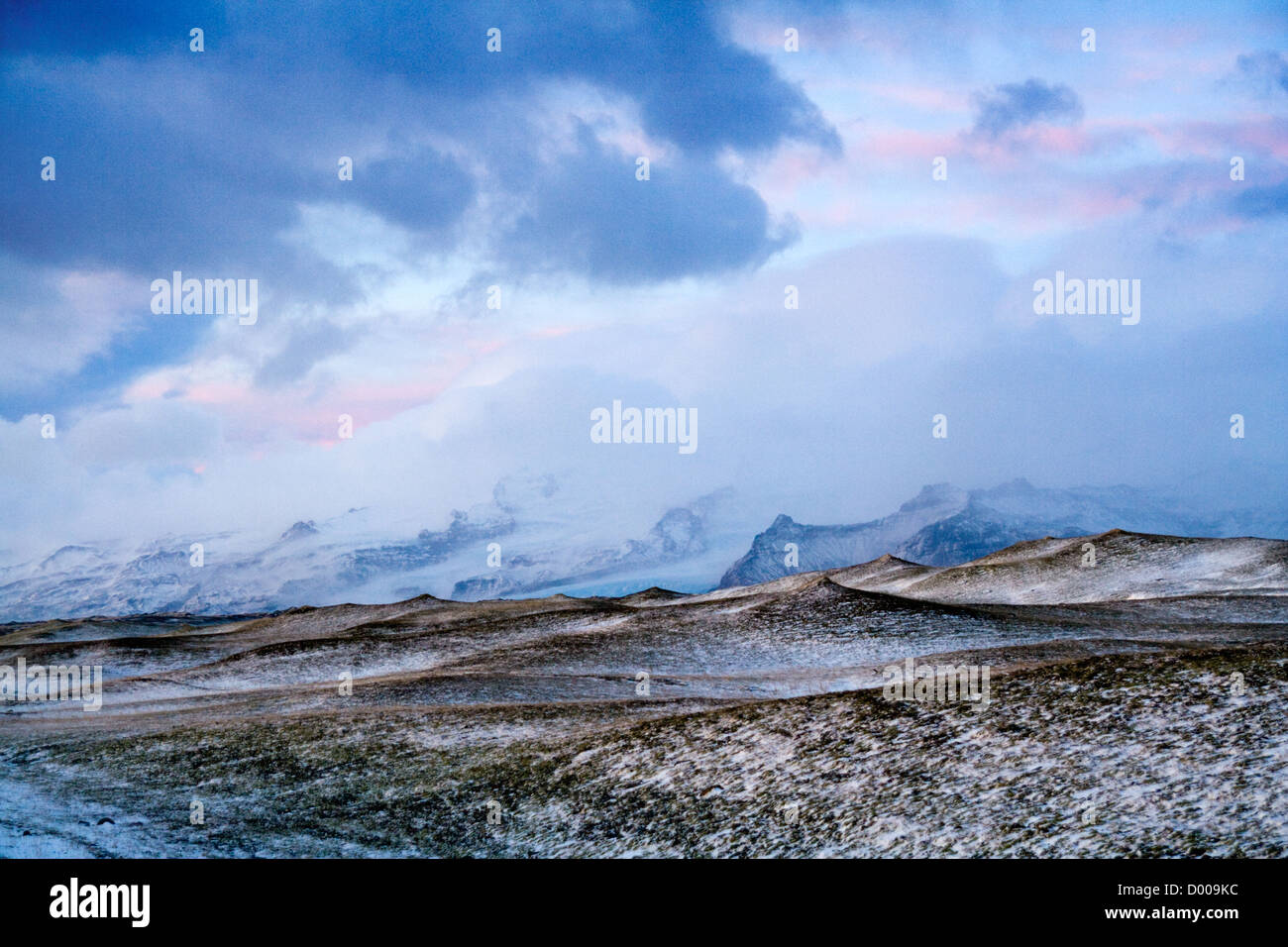 Landscape in Iceland during Winter Stock Photo