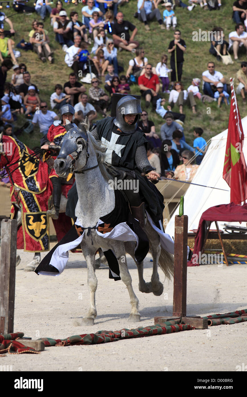 Medieval celebration in the village "The Matelles" next to Montpellier, Languedoc Roussillon, France Stock Photo