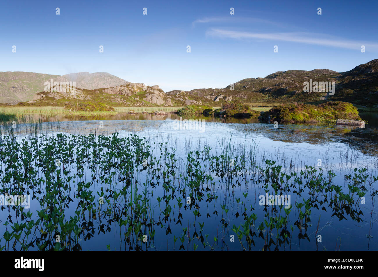 Sun rising over Innominate Tarn in the Lake district, England, UK. Stock Photo