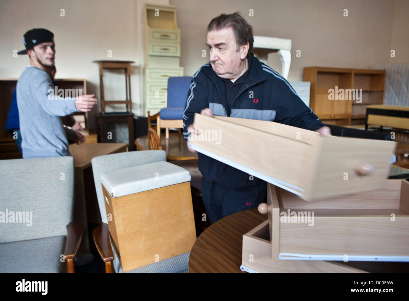A family run furniture recycling depot in London. Secondhand furniture