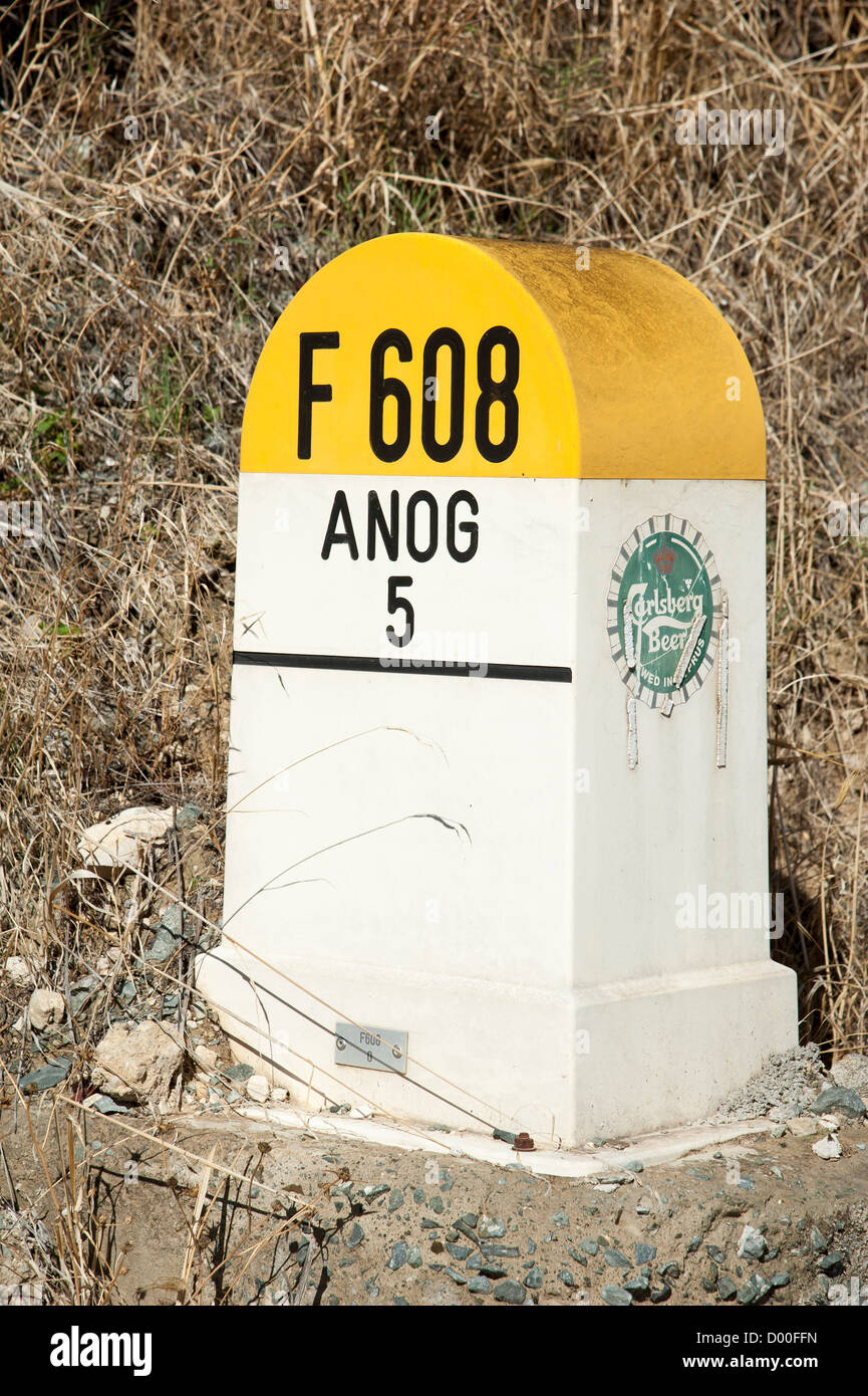 Distance marker on road hi-res stock photography and images - Alamy