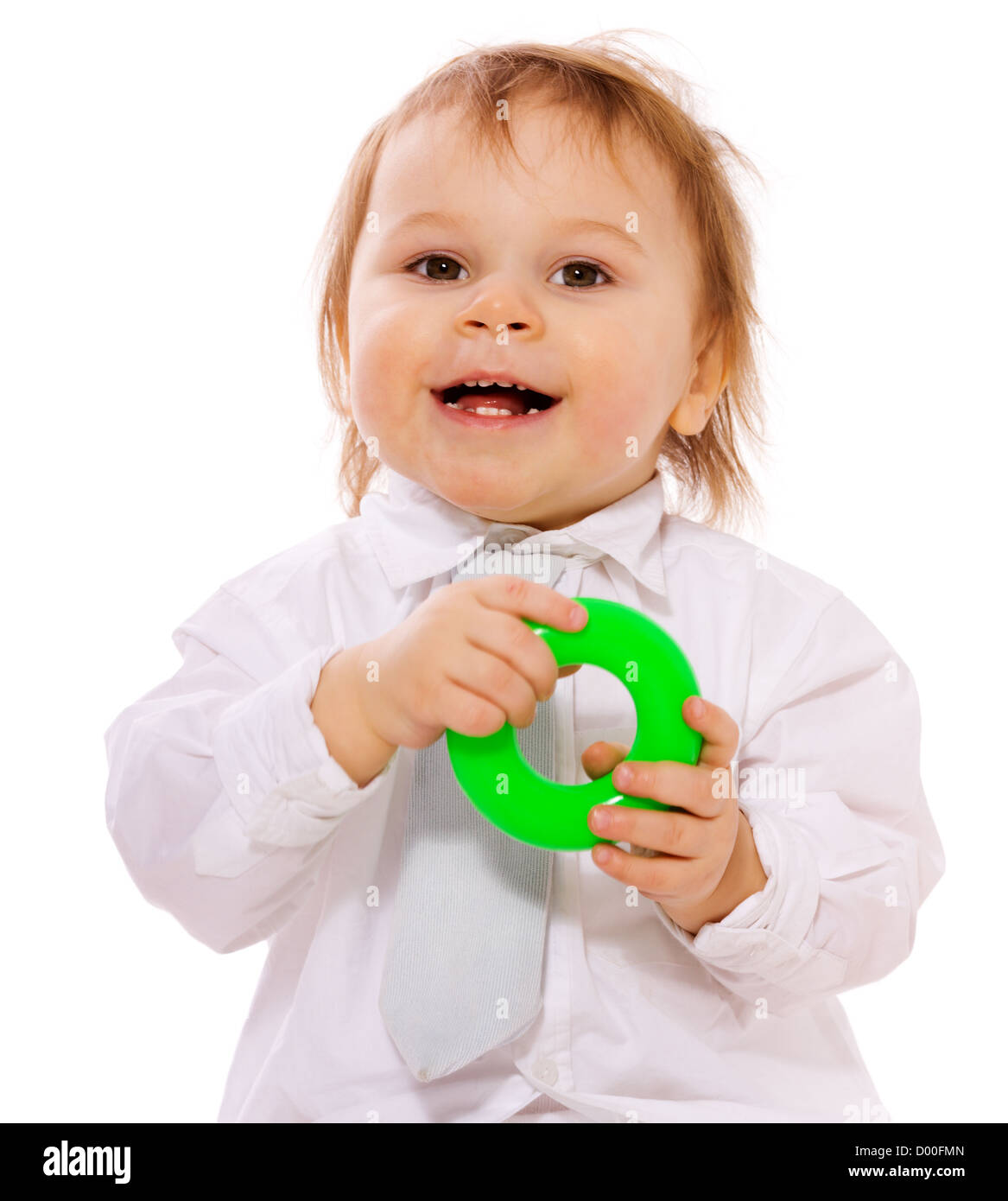 Happy boy playing and laughing isolated on white Stock Photo - Alamy