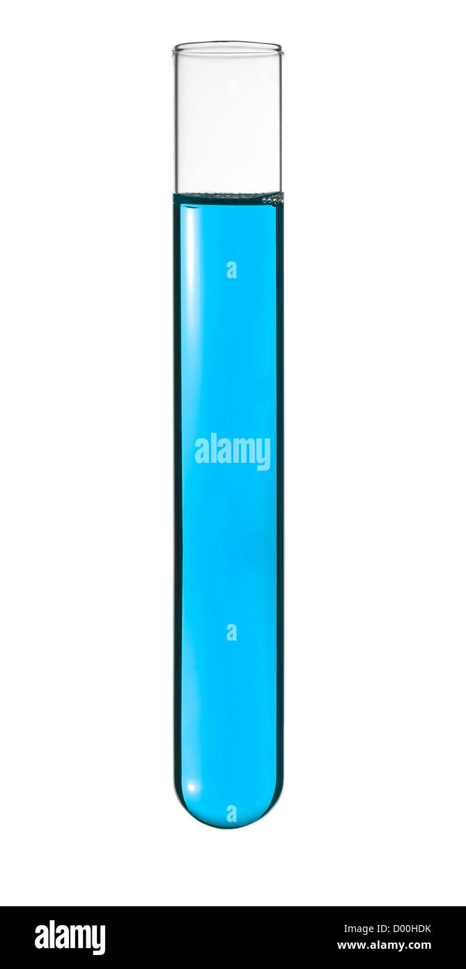 Isolated test tube with a blue liquid Stock Photo Alamy