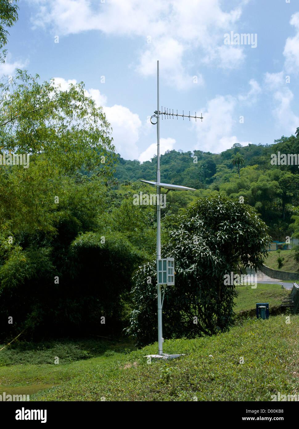Tobago Solar Powered Weather Station Transmitter Stock Photo Alamy