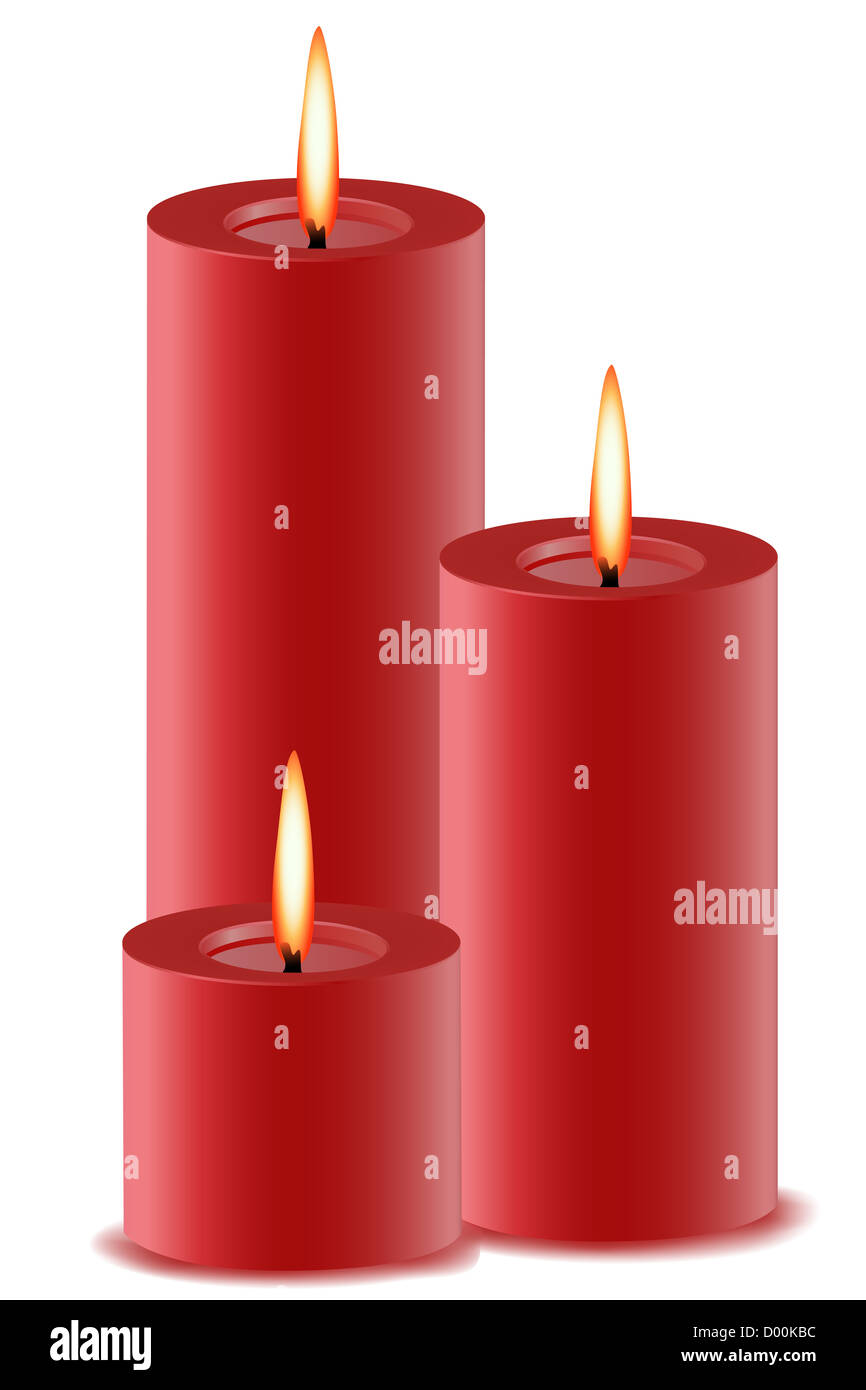 illustration of set of burning candles on isolated background Stock Photo Alamy