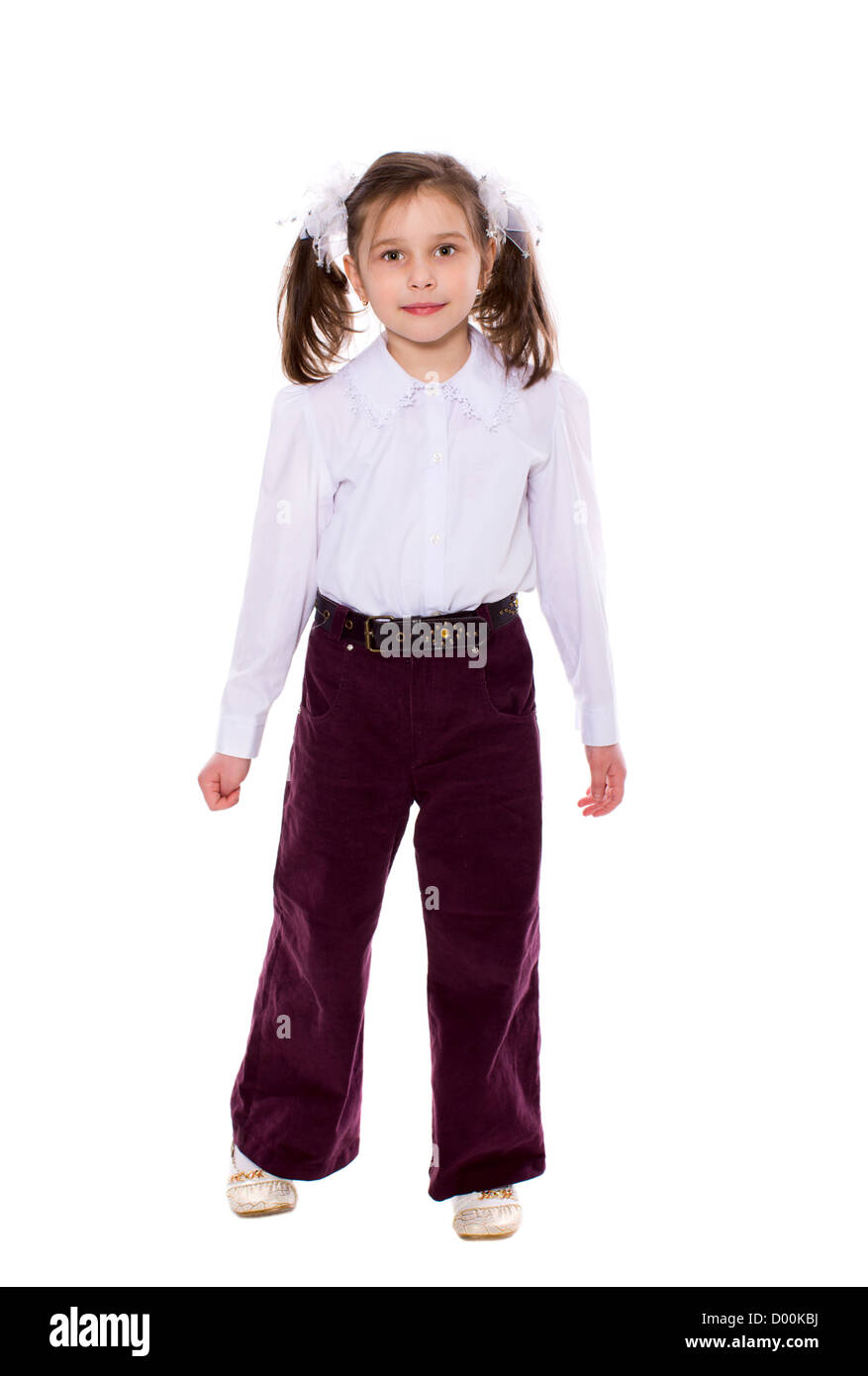 portrait of cheerful Little Girl isolated on white Stock Photo - Alamy