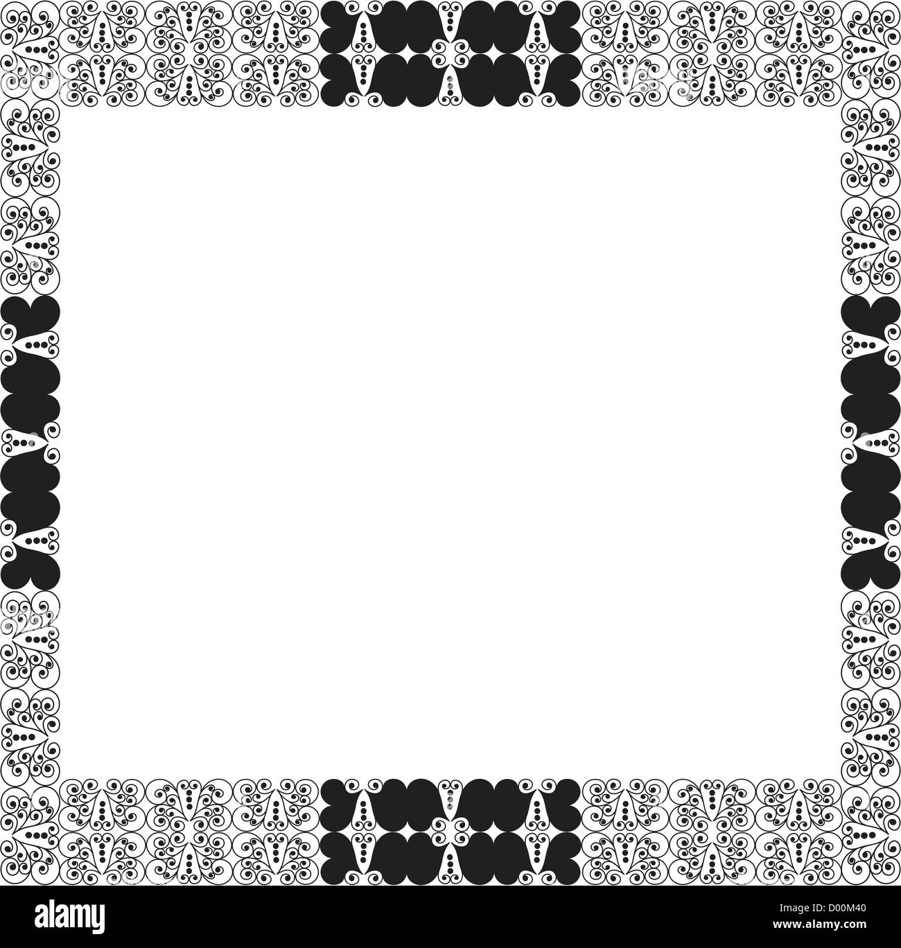 A black and white decorative border Stock Photo - Alamy