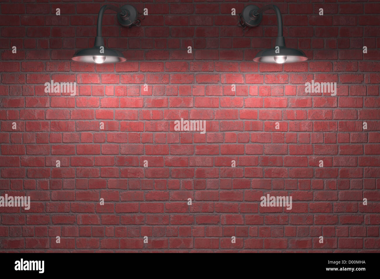 Lamps illuminating the wall overnight. Your text on the wall Stock Photo Alamy