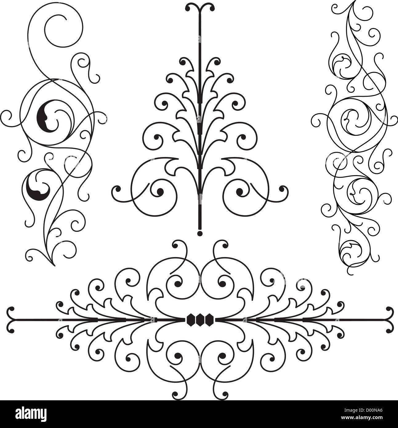 Black and White decorative elements Stock Photo Alamy