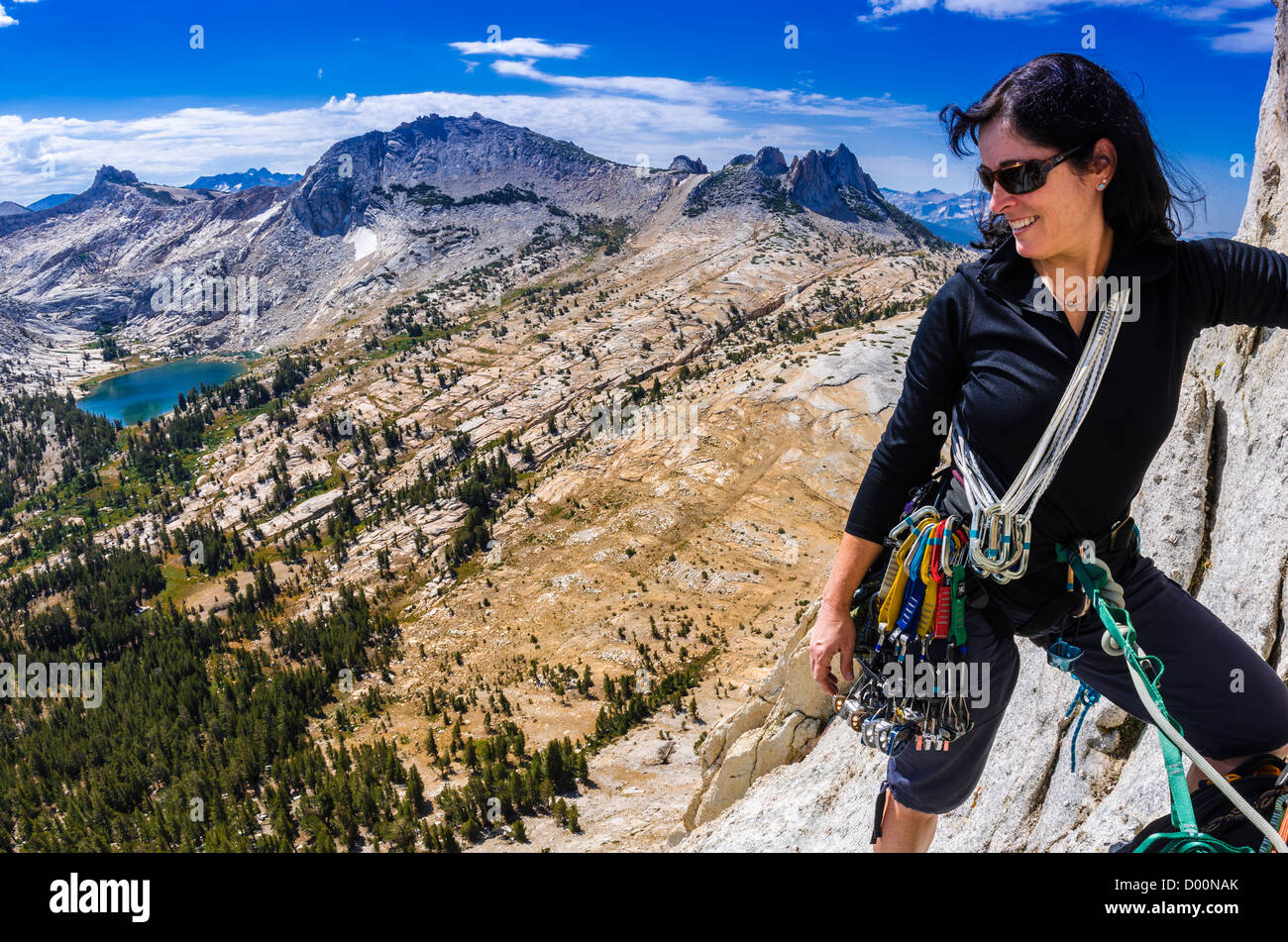 Climber on Cathedral Peak, Tuolumne Meadows area, Yosemite National
