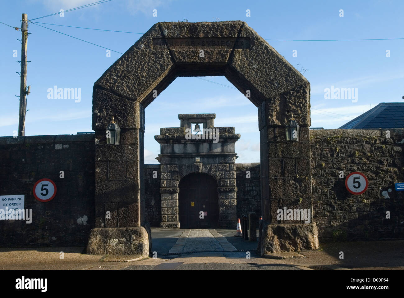Dartmoor Prison Main gate Princetown Devon Uk. HOMER SYKES Stock Photo
