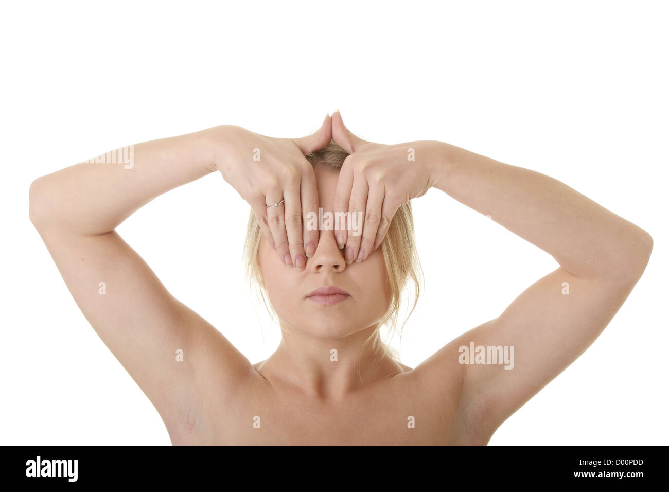 Girl covering her eyes - blind concept Stock Photo - Alamy