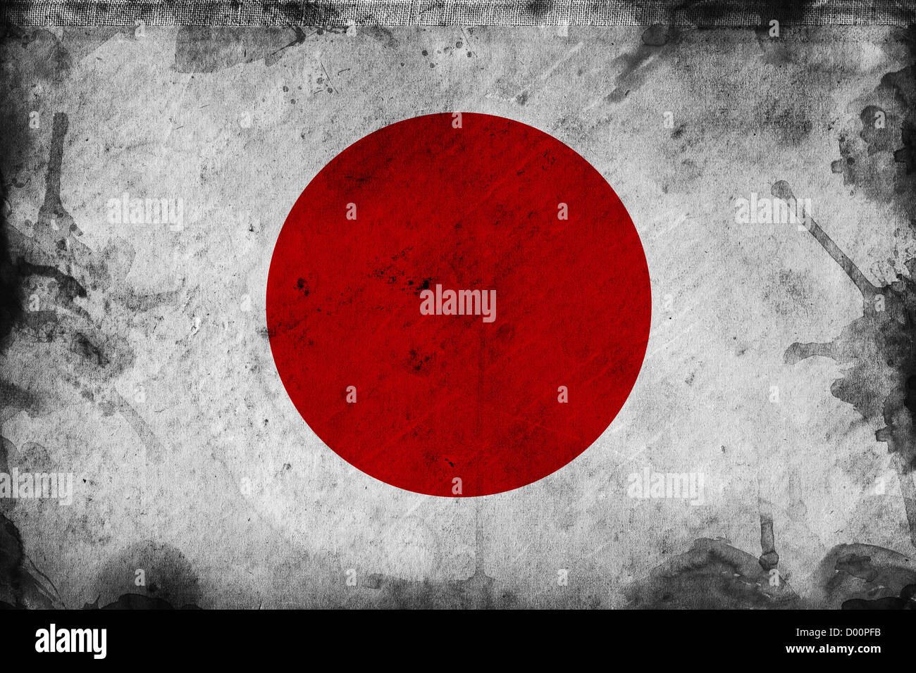 Grunge flag of Japan,illustration is overlaying a grungy texture Stock Photo