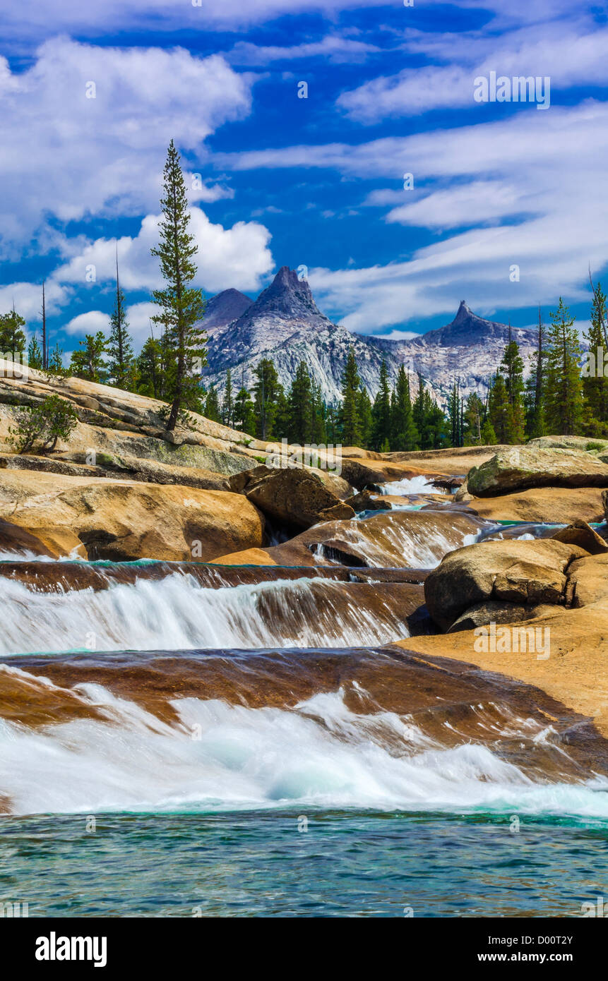 Cascade on the Tuolumne River under Unicorn Peak, Tuolumne Meadows ...